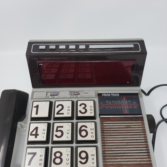 Phone Tech Telephone Alarm Clock Radio Vintage - Picture 4 of 16